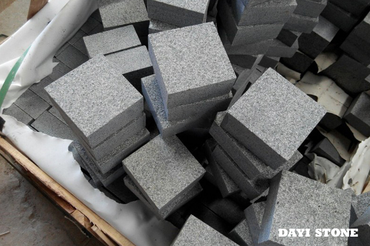 Cubes Dark Grey Granite G654 Top flamed others sawn 10x10x5cm